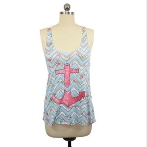 Threads Anchor Floral Tank Top Size M NWT